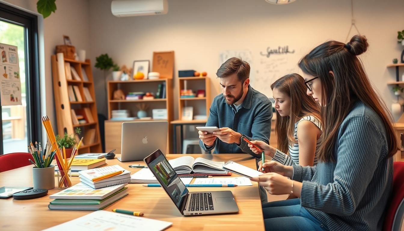 Digital learning platform with online study materials